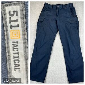 5.11 Tactical Series Cargo utility Work Pant Men 31X31 Blue rip stop double knee